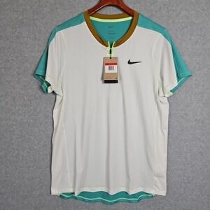 Nike Court Advantage Dri-Fit White Tennis Shirt Mens Size Large‎ DR6510-101 New